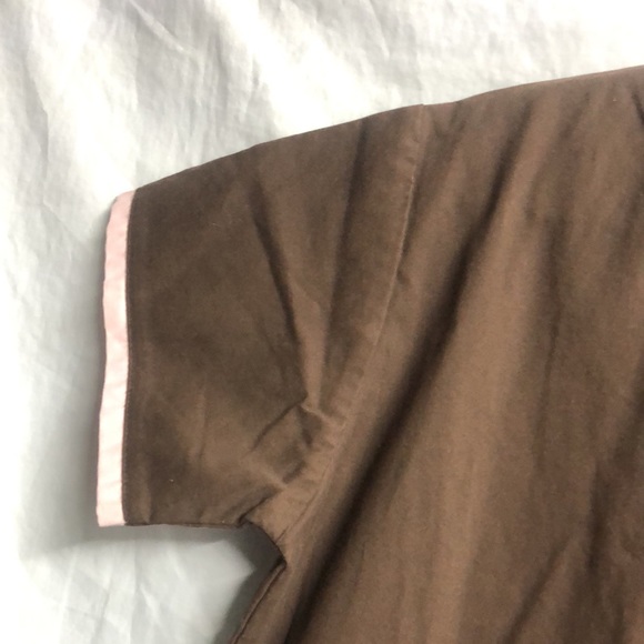 Brown pink nurse scrub top nurse mates small euc - Picture 3 of 10